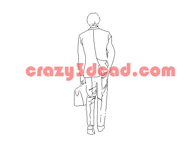 Commercial man backside CAD blocks